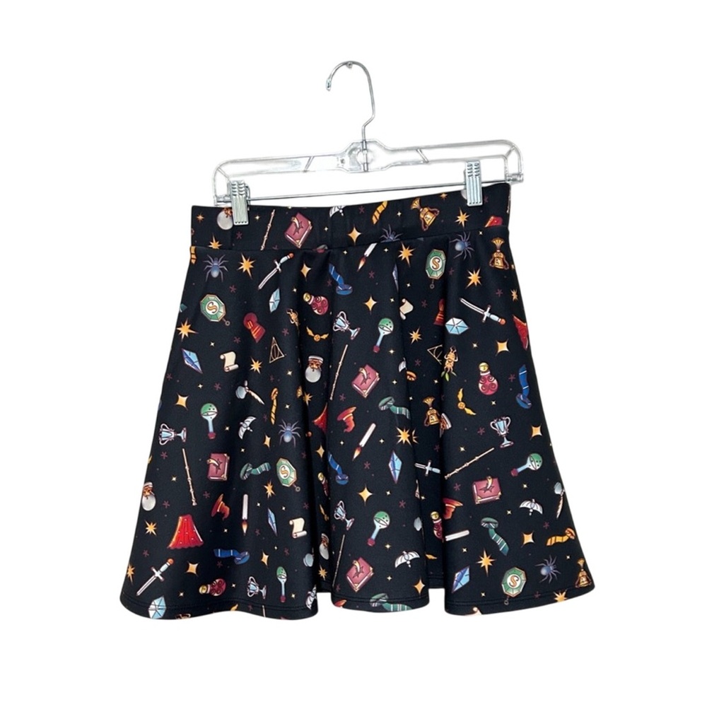 Harry Potter Large Black Print Skater Skirt